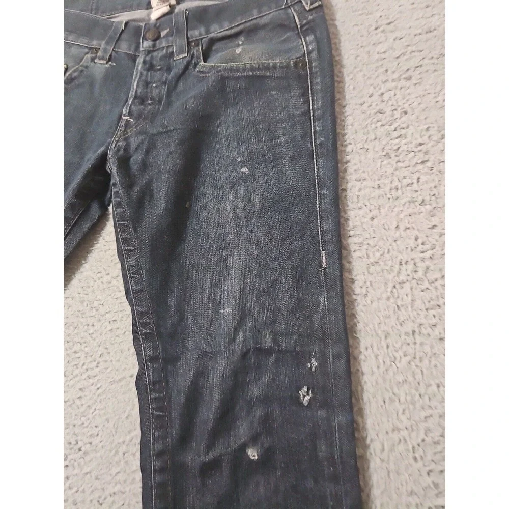 True Religion‎ Jeans Mens 32 x 33 Skinny Dark Wash Faded Distressed
